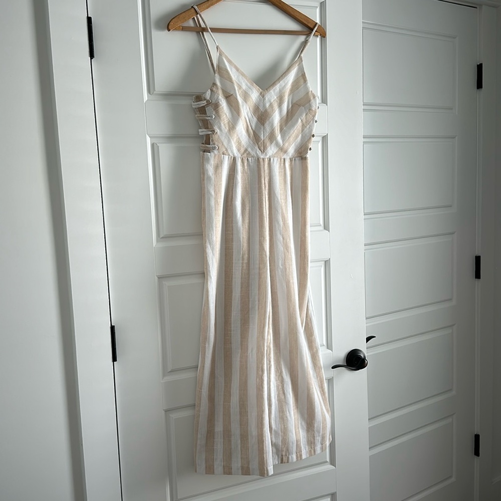 Cutout Linen Jumpsuit